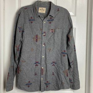 Hollister Mens Casual Button-Down Shirt Boho Print